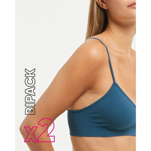 Brassiere seamless con spalline sottili X2