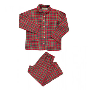 PACK Pigiama leggero mamma e bimba DONNA BAMBINA scozzese rosso