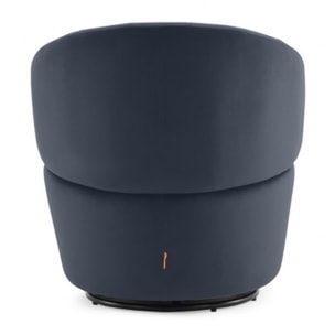 Fauteuil rond pivotant en velours - ROMANE