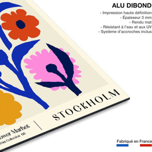 Tableau fleurs marché aux fleurs stockholm  Tableau alu Dibond