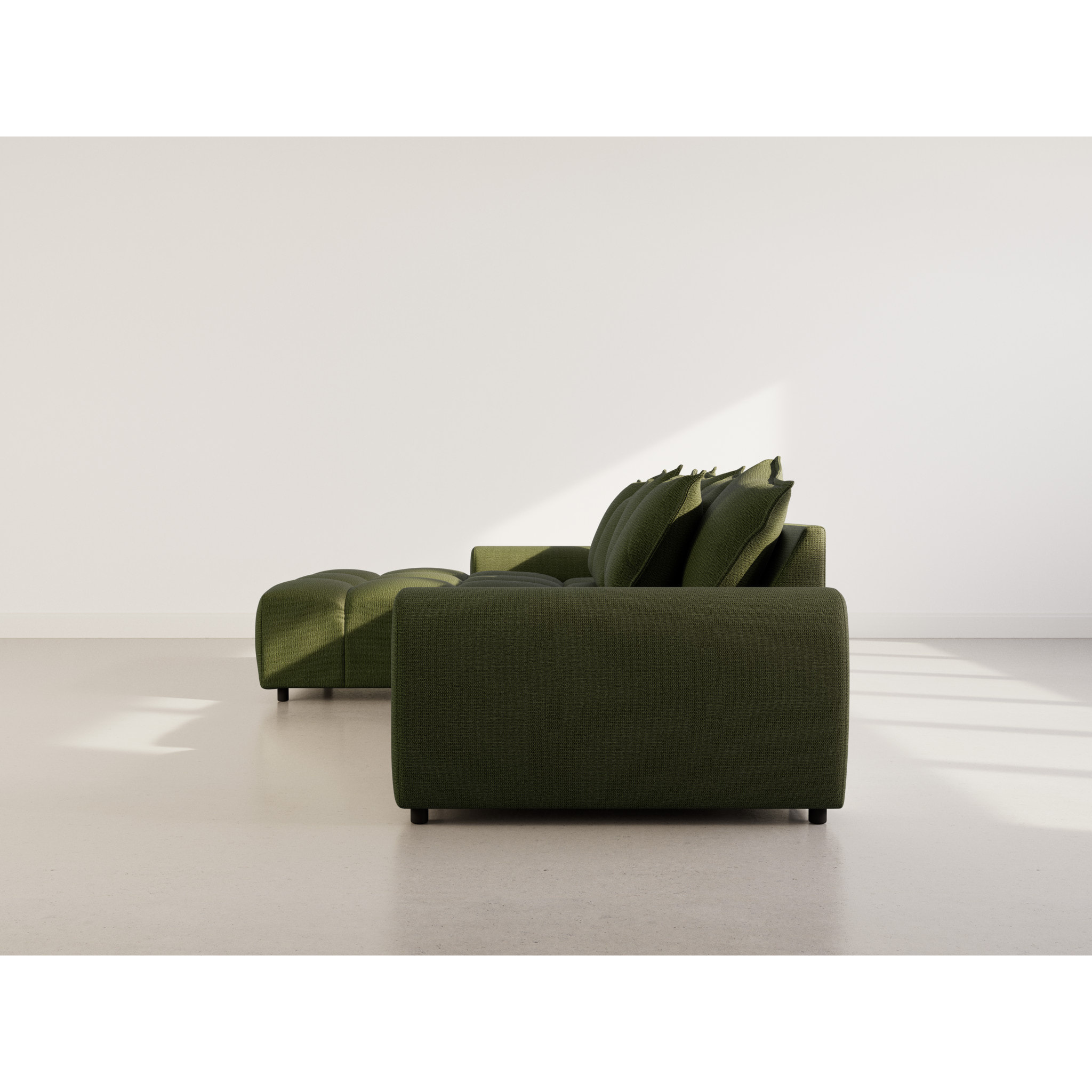 Adelaide - canapé d'angle réversible 4 places en tissu texturé - Vert