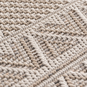 DESERT - Tapis rond intérieur/extérieur beige, design ethnique
