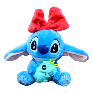 Peluches appeso extra morbido. Design mostro con fiocco rosso. 12 cm.