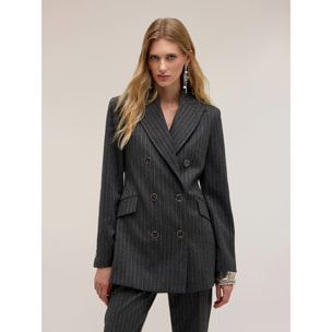 Motivi - Blazer doppiopetto gessato The Tailoring Lab - Grigio
