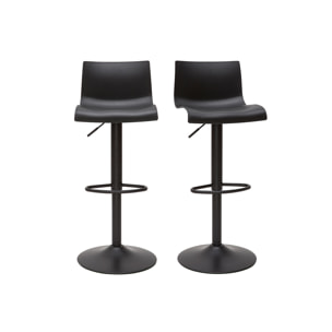 Tabourets de bar réglables design en métal noir (lot de 2) ONA