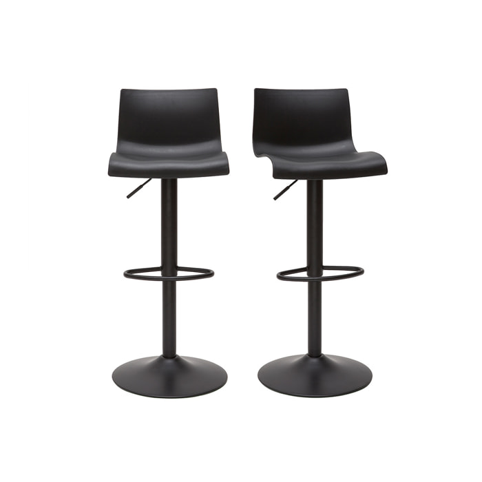 Tabourets de bar réglables design en métal noir (lot de 2) ONA