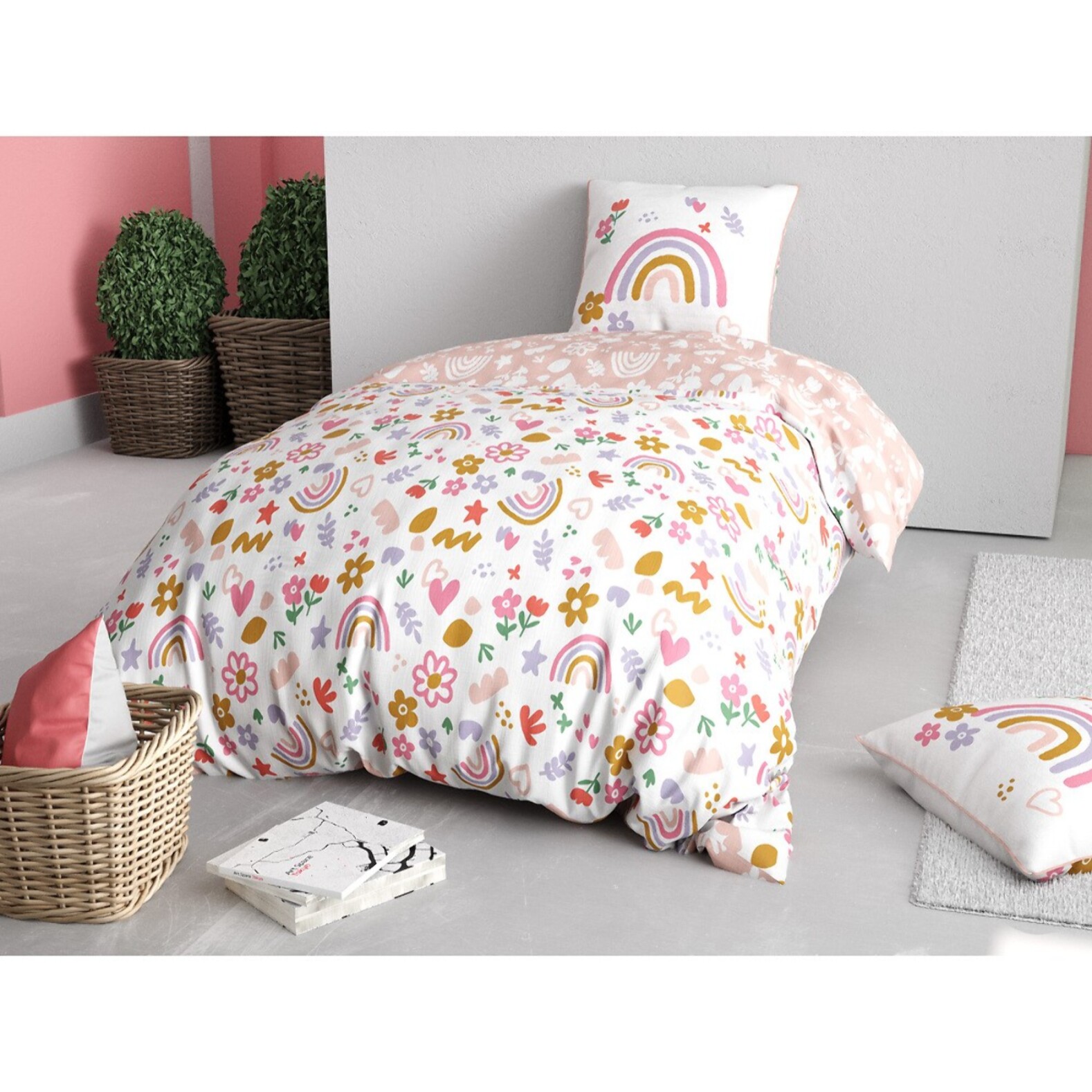Parure housse de couette 2PCS en coton 57 fils - TYSSIA