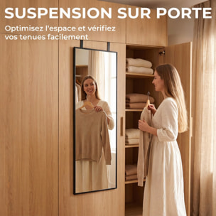 Miroir mural rectangulaire 110x40cm alu noir