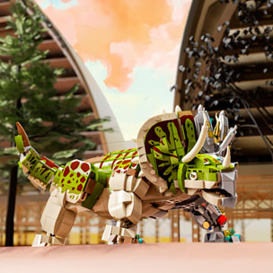 Maqueta 3D mecanizada con diseño de Triceratops con 1368 piezas.