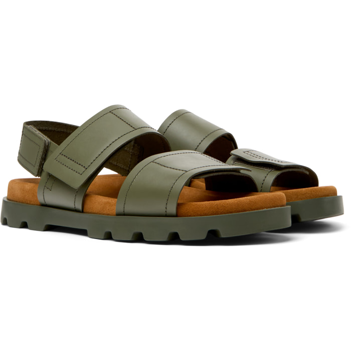 Sandalias - CAMPER Brutus Sandal - Verde - Cuero liso