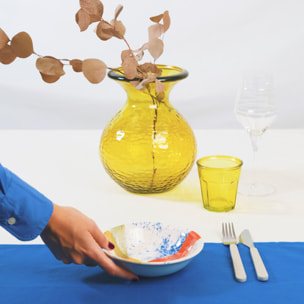 Set 6 piatti fondi Canva in ceramica sottosmalto