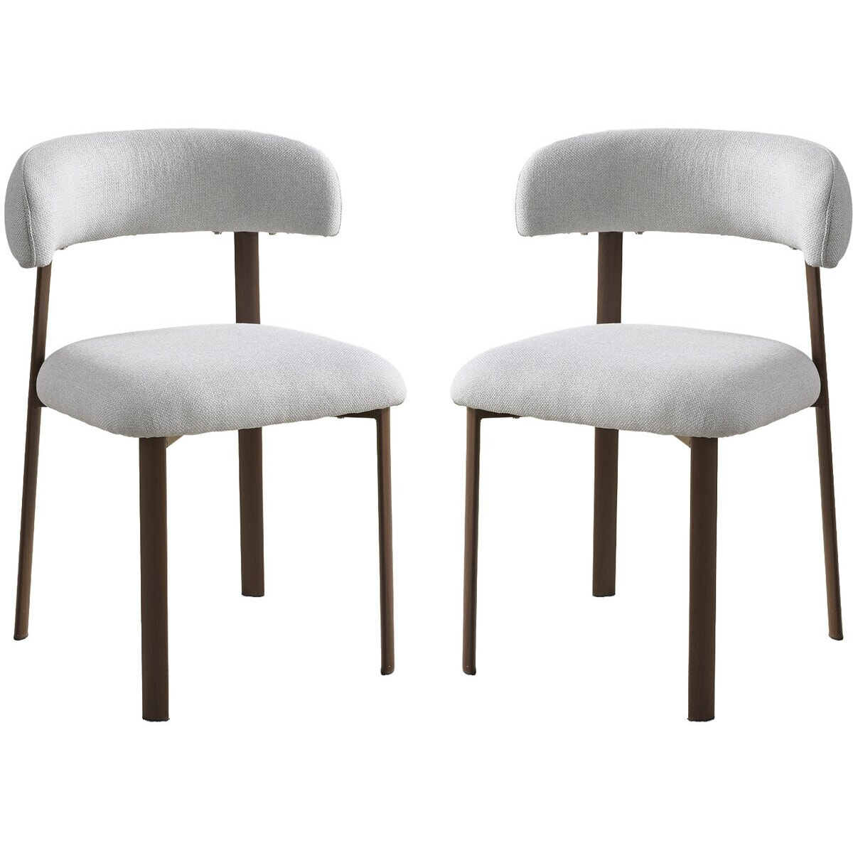 Lot de 2 chaises de salle à manger imitation bois "Aurea" - Gris clair