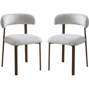 Lot de 2 chaises de salle à manger imitation bois "Aurea" - Gris clair