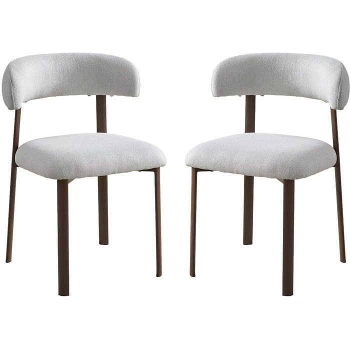 Lot de 2 chaises de salle à manger imitation bois "Aurea" - Gris clair