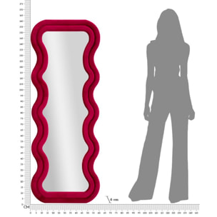 SPECCHIO DA MURO EMILY VELLUTO FUXIA CM 60X6X160 (MISURA SPECCHIO CM 42X144)