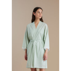 Vestaglia donna in cotone con manica 3/4 e cintura in vita articolo cherry bloom Noidinotte