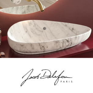Vasque à poser asymétrique Nouvelle Vague effet marbre marbre envoûtant