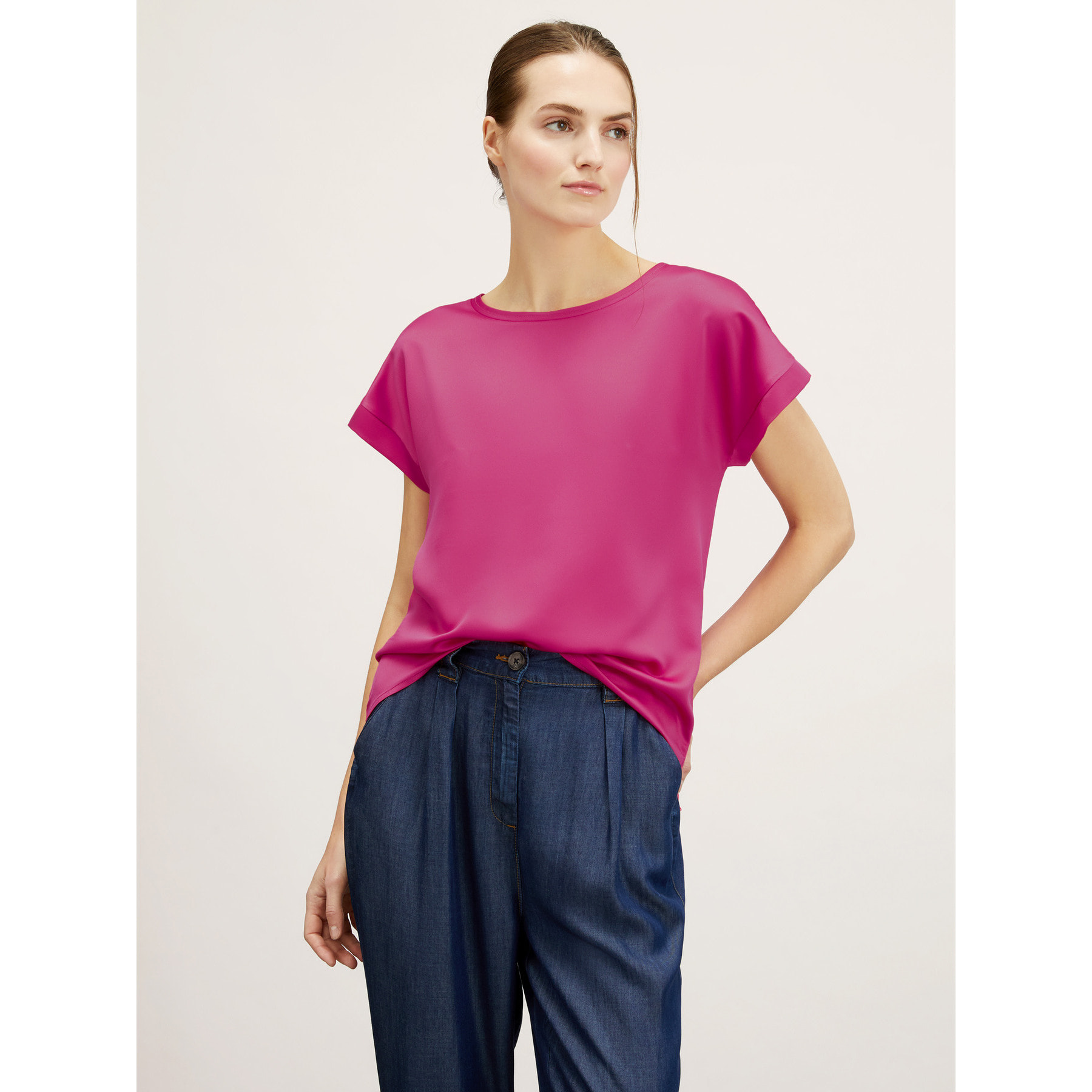 Motivi - Camiseta bimaterial - Fuchsia