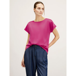 Motivi - Camiseta bimaterial - Fuchsia