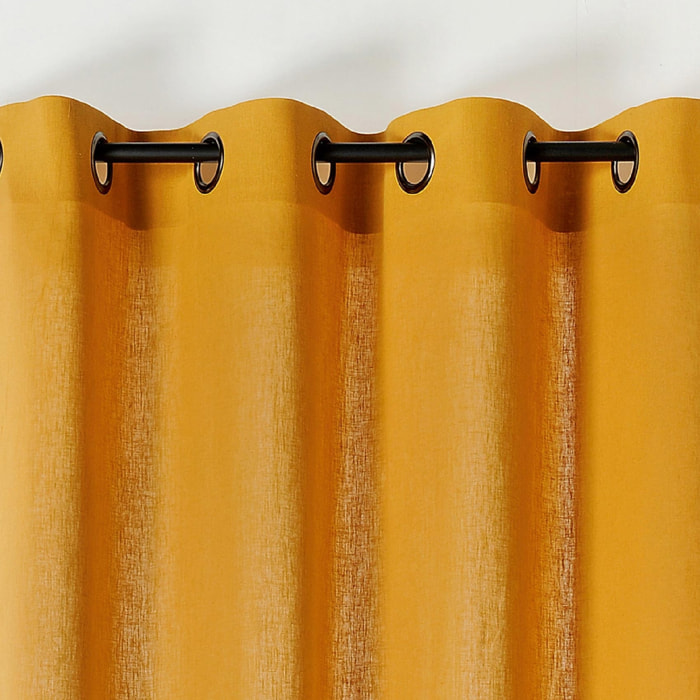 Rideau tamisant en poly-lin - Orange