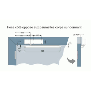 Ferme-porte GROOM 3400 - Bras anti-vandalisme - Argent - GR340511