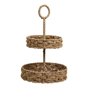 Vassoio Rifbjerg a 2 ripiani in seagrass naturale intrecciato ø25 cm
