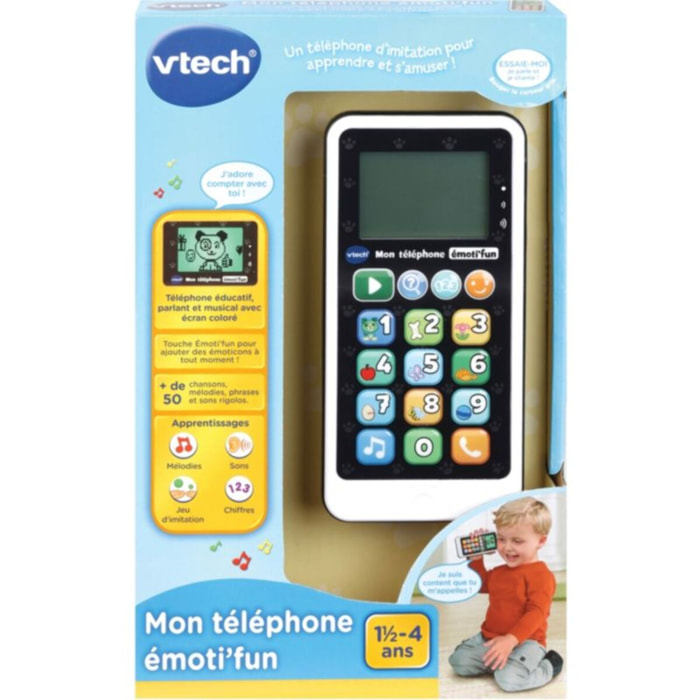 Jeu éducatif VTECH Mon téléphone émoti'fun noir & blanc