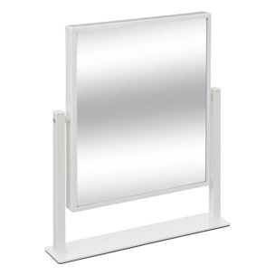 Miroir sur pied rectangle blanc