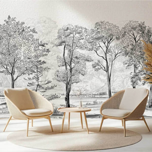 Papier peint panoramique foret Intissé