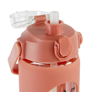 Bouteille en verre et silicone avec paille et housse 1L