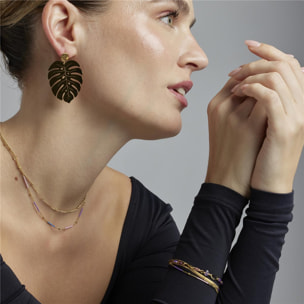 Collar con Lacado Multicolor acabado oro 18k