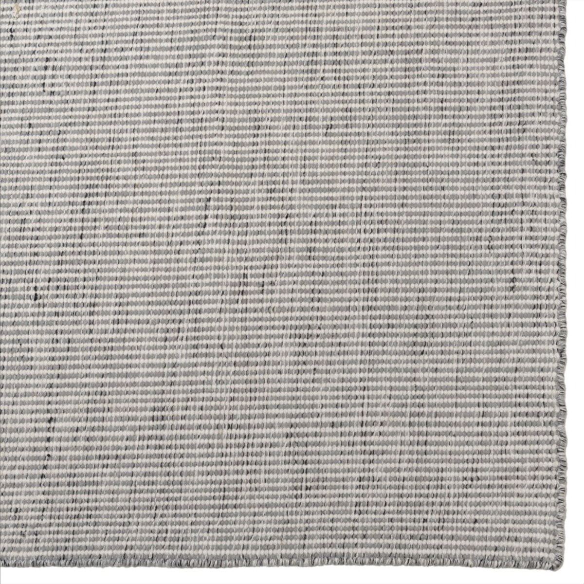 QUENTIN - Tapis rect 160x230cm en laine tissée couleur blanc/gris chiné