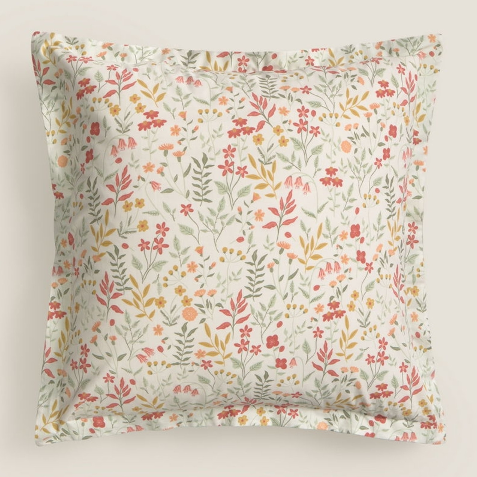 Funda de cuadrante algodón percal flores Ferdu color verde 100% Algodón percal