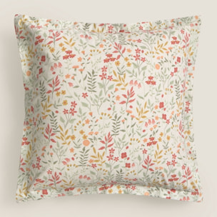 Funda de cuadrante algodón percal flores Ferdu color verde 100% Algodón percal