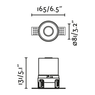 FRESH Empotrable blanco sin marco IP65 trimless