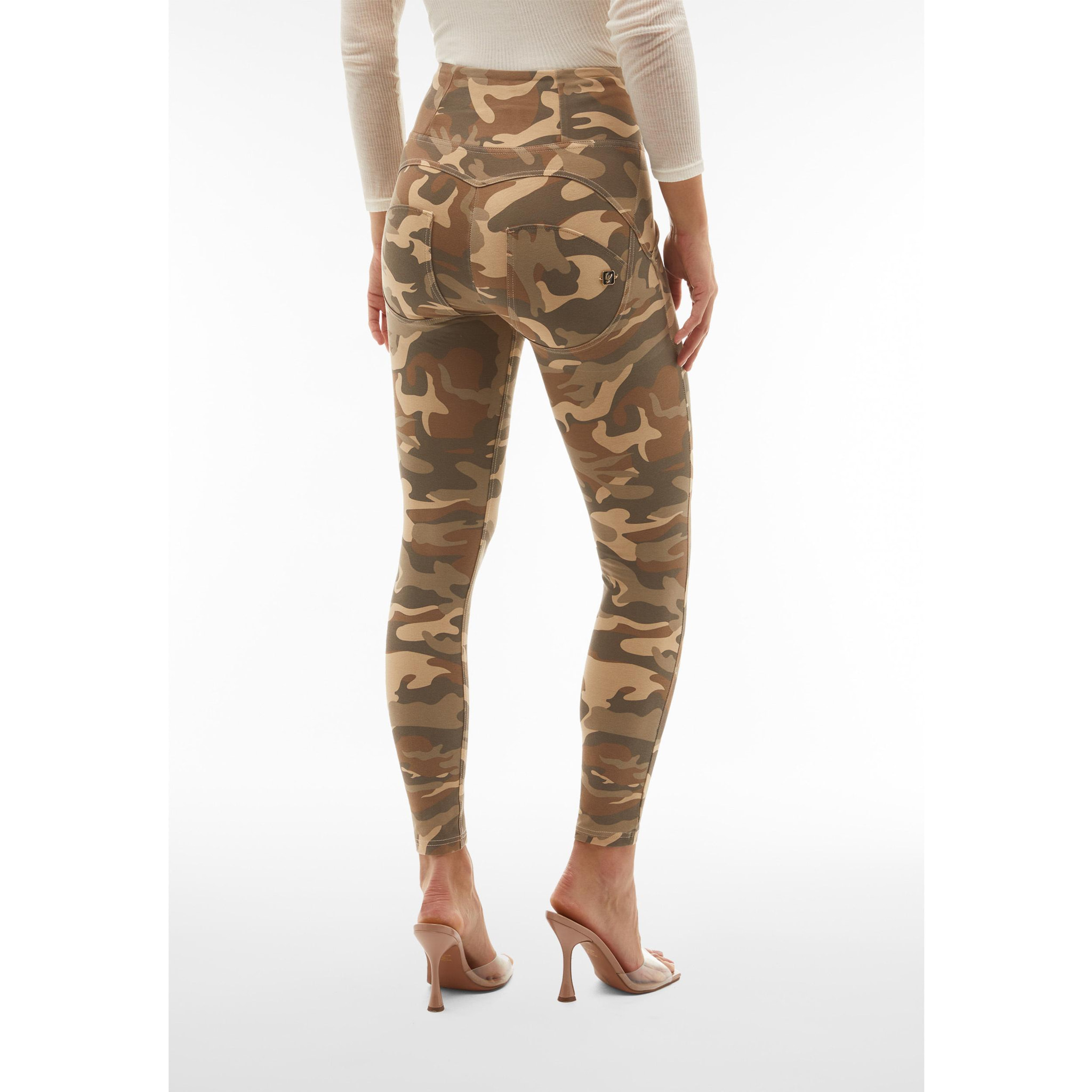 Pantaloni WR.UP® vita alta con zip in jersey camouflage