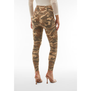 Pantaloni WR.UP® vita alta con zip in jersey camouflage