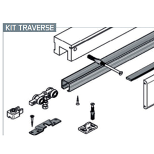 Système porte coulissante en applique Applisystem FIBROTUBI - Traverse 600-900 - 92030002