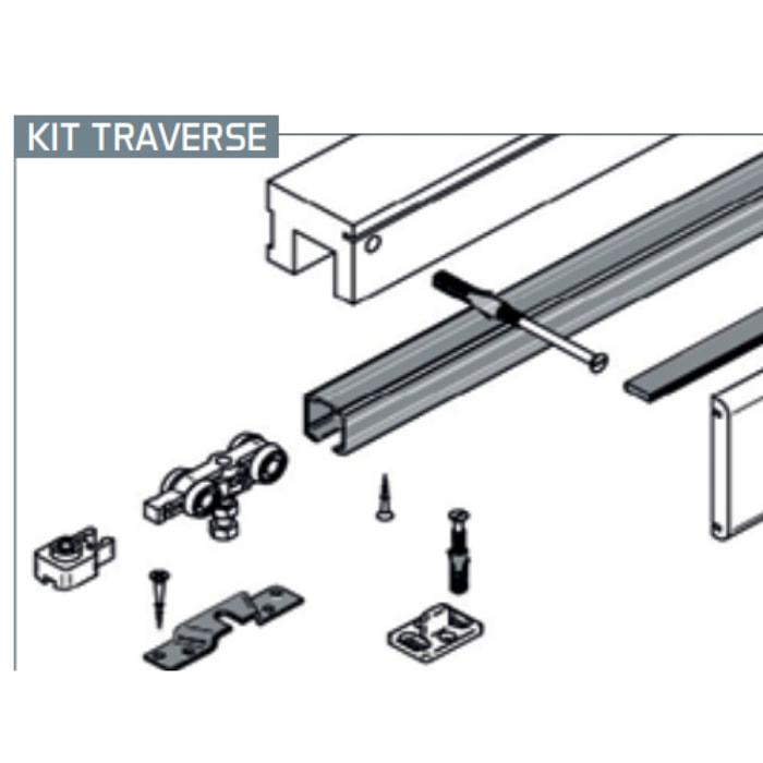 Système porte coulissante en applique Applisystem FIBROTUBI - Traverse 600-900 - 92030002