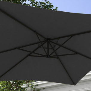 Parasol déporté rectangulaire 3 x 2 m – Manivelle – Protection UV