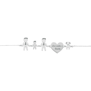 Bracciale Love Makes a Family Lui-Bimbo-Lui-Cuore-Cane Argento