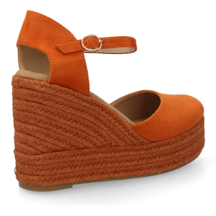 Alpargata cuña mujer talón cerrado y pulsera tobillo