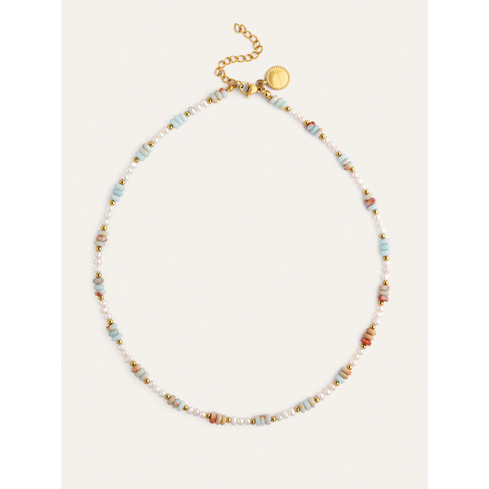 Collana Daylight Perle Acciao Placcato Oro