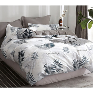 Parure housse de couette avec taie à volant 100% coton - Libful