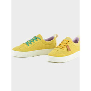 ZAPATILLA MUJER P08 DE ANTE AMARILLO