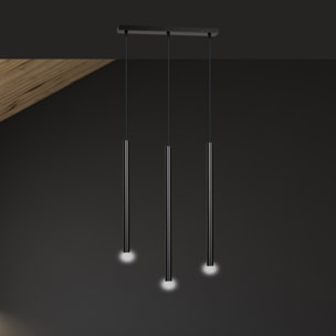 Lampada a sospensione Selter in acciaio nero opaco