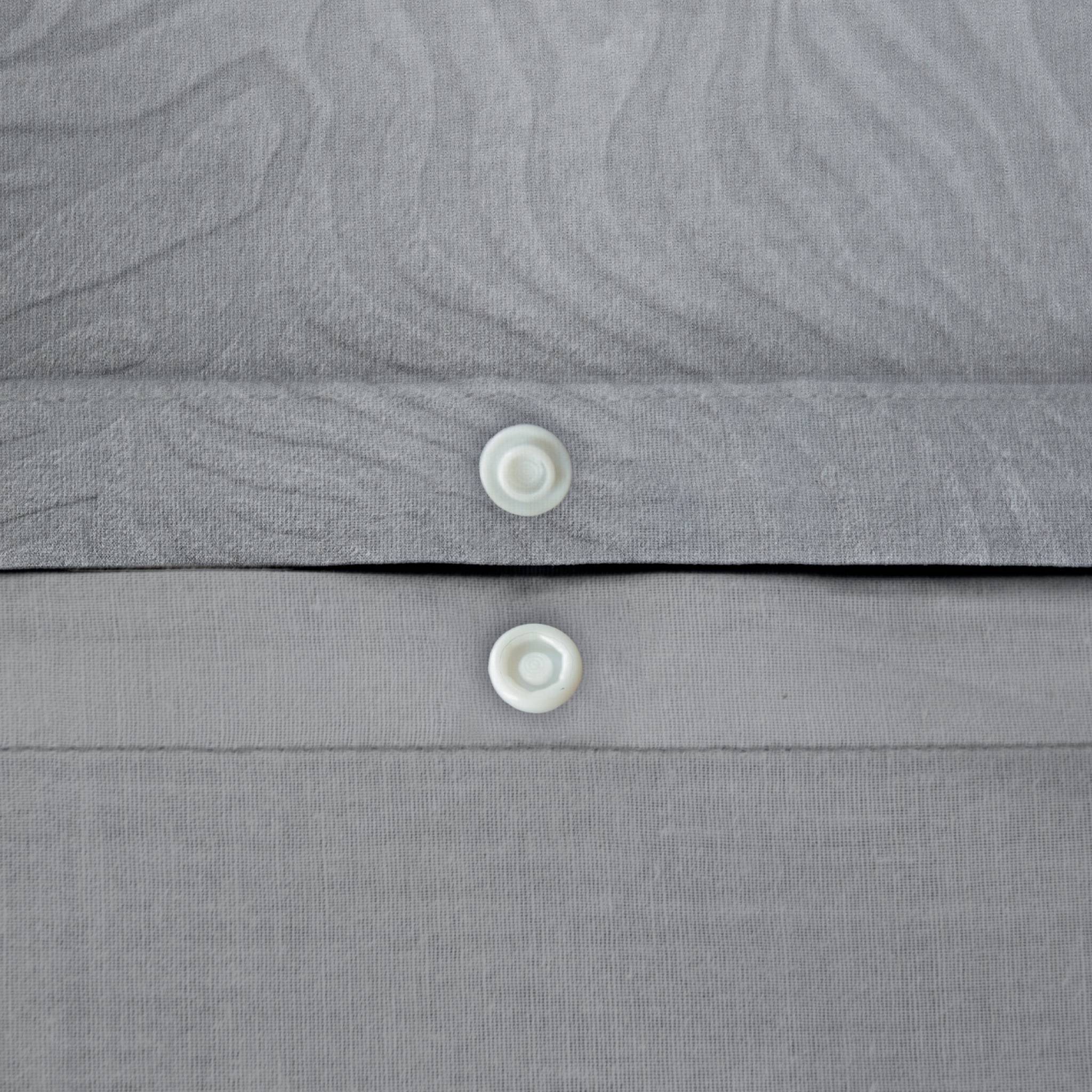 Parure de lit polyester réversible imprimé zèbre 2 places gris ONDULA