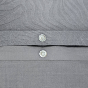 Parure de lit polyester réversible imprimé zèbre 2 places gris ONDULA