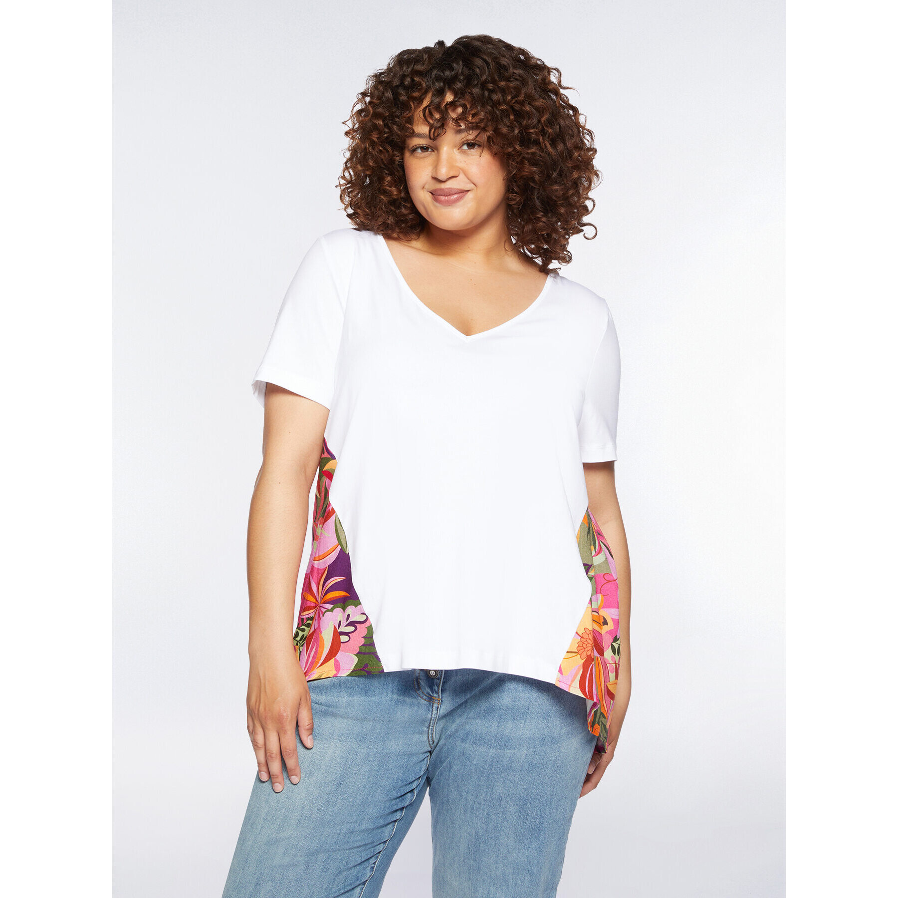 Fiorella Rubino - T-shirt con inserti floreali - Bianco