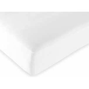 Drap housse Blanc / 100% coton / 57 fils/cm²